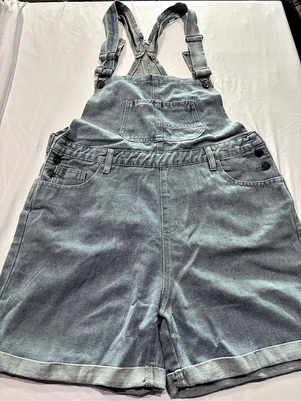 Women's Denim Short Overalls Blue Like New